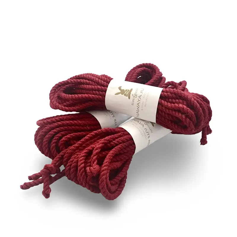 3 Røde Nawaya Reb 6mm japansk asanawa jute reb til shibari og kinbaku